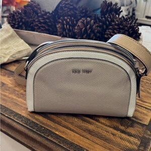 Nine West Cream and Gray Textured Bag